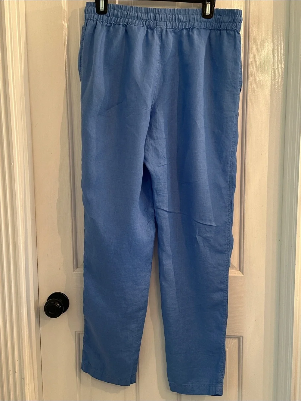 H&M Blue Linen Elastic Waist Pants